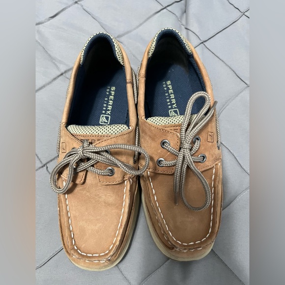 Chaussures Bateau Sperry Garçon - Cuir Marron Lacets - Taille 6 D'occasion